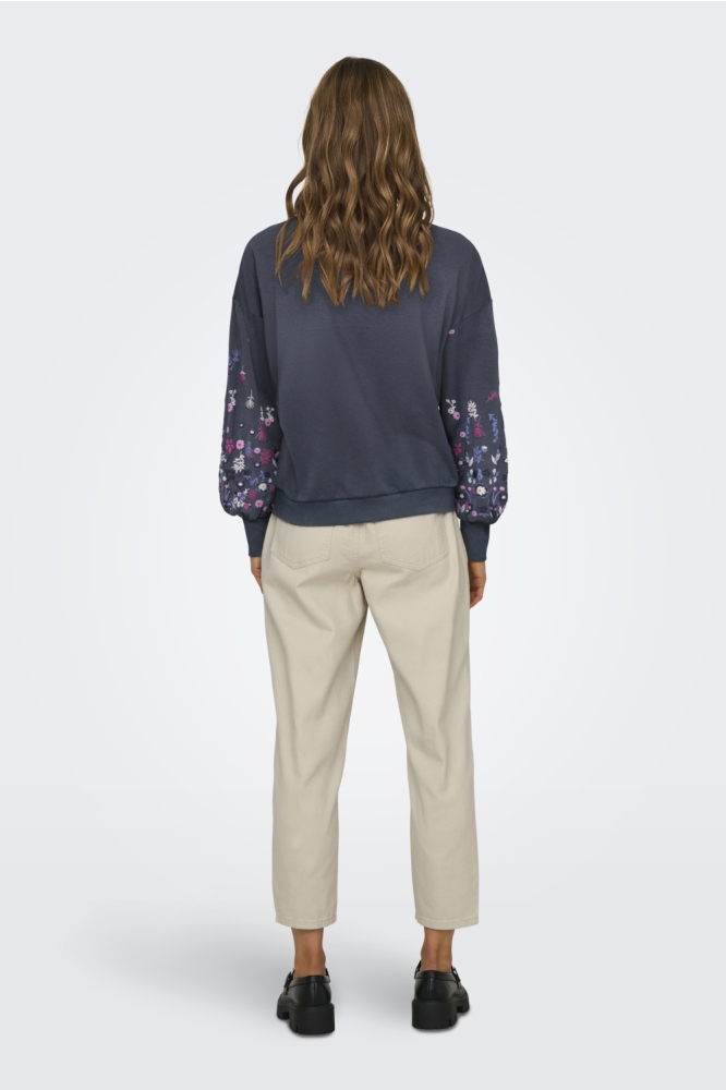 ONLBROOKE L/S O-NECK FLOWER SWT NOO 15216364 OMBRE BLUE/SLEEVE FLO